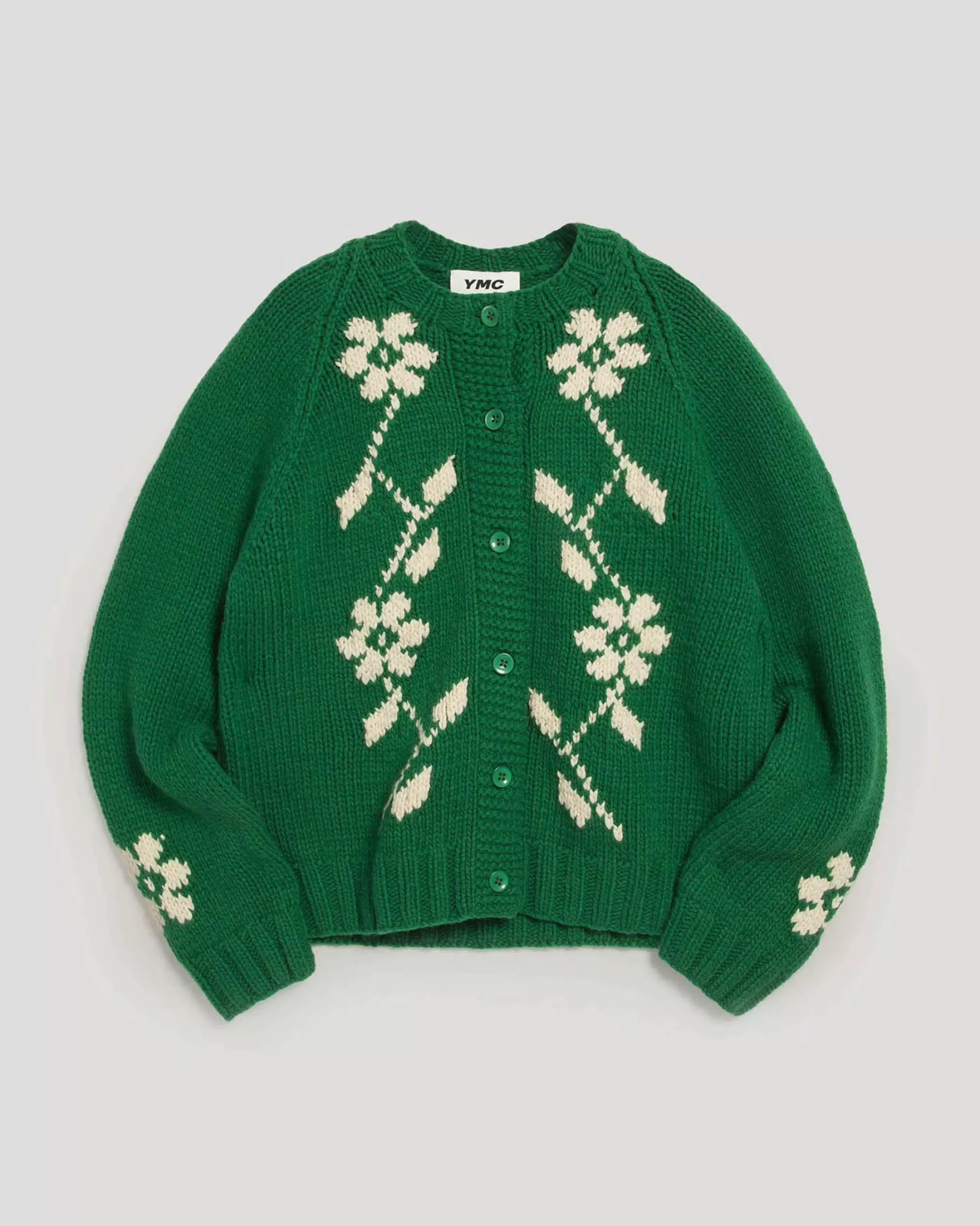 YMC Knitwear<Atomic Cardigan Green