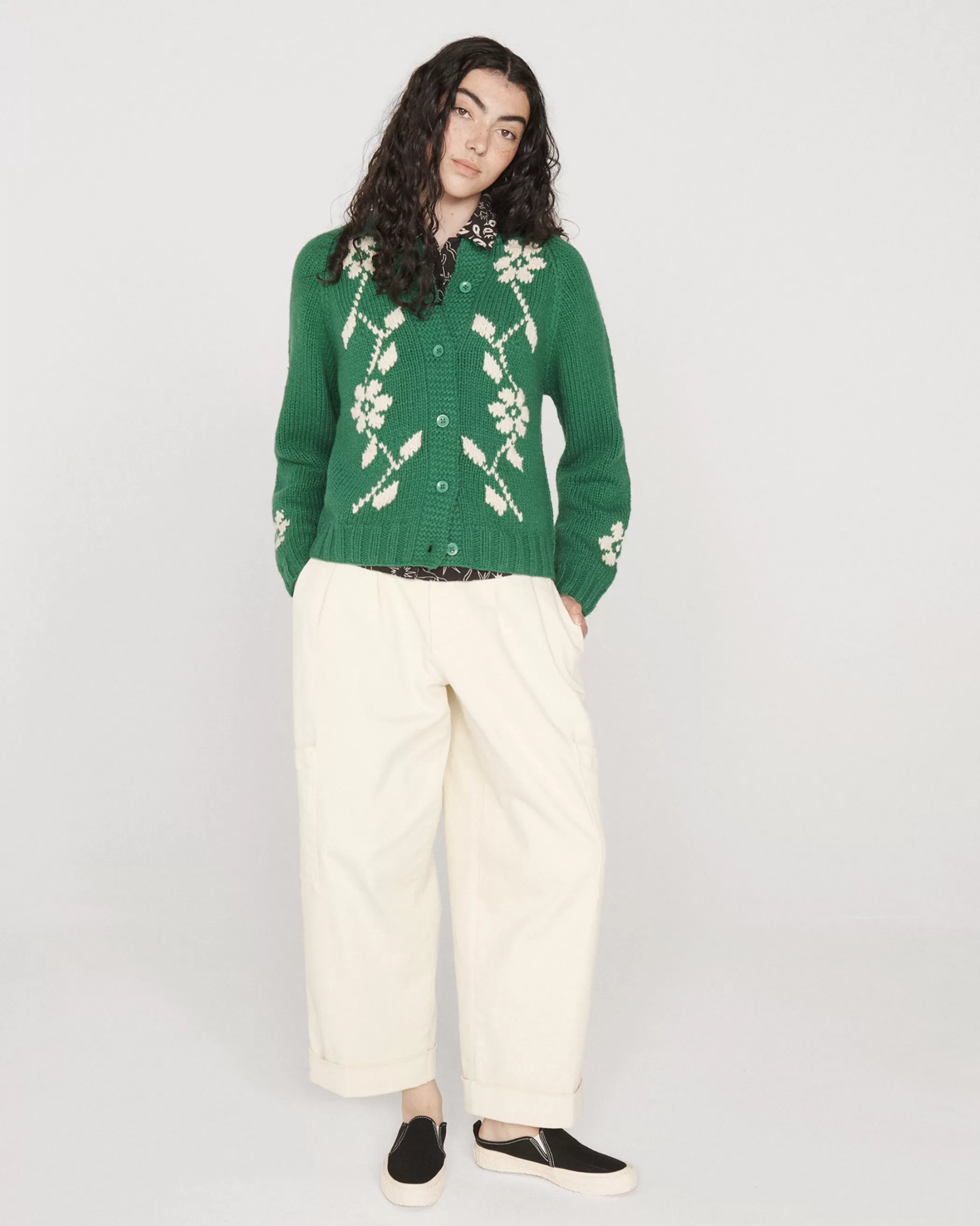 YMC Knitwear<Atomic Cardigan Green