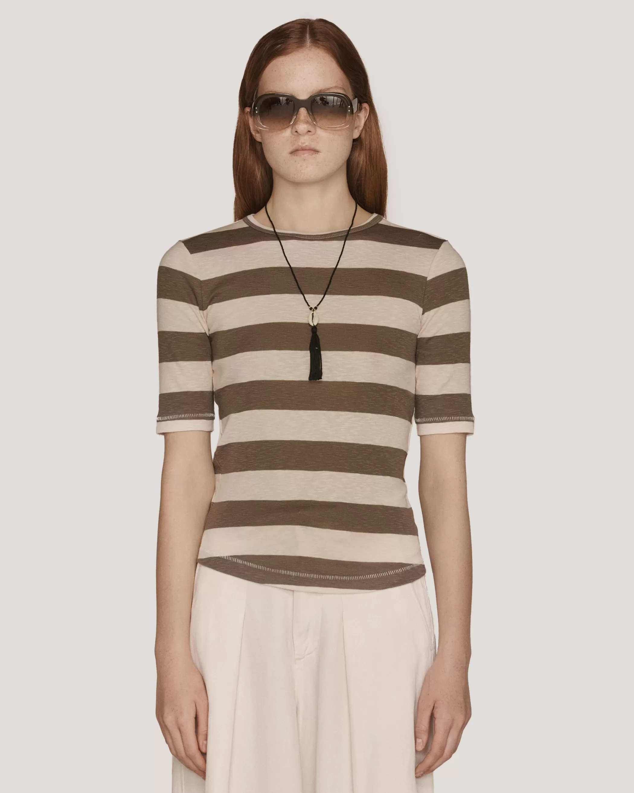 YMC Tops & T-Shirts<Charlotte Stripe Top Brown