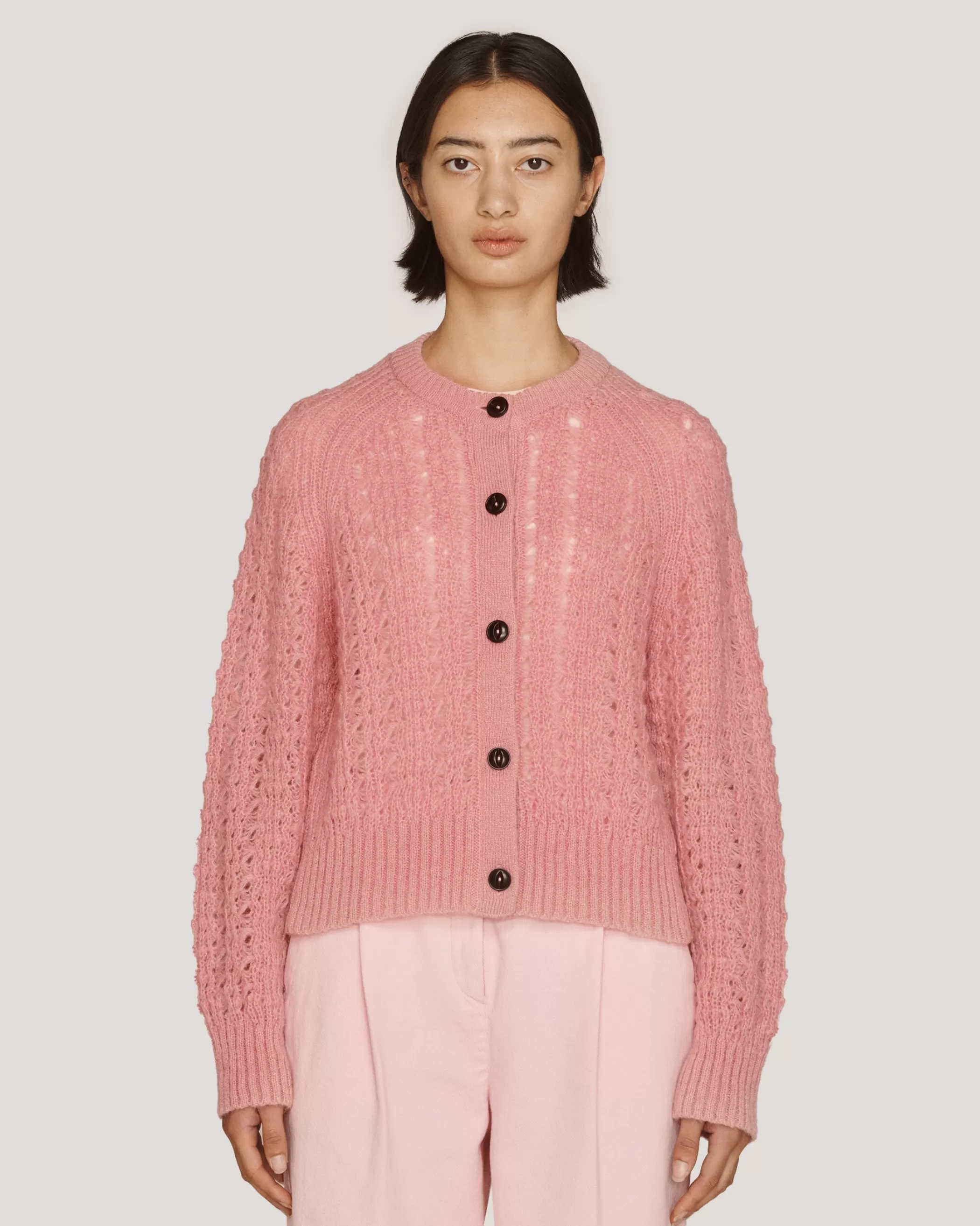 YMC Knitwear<Foxtail Cardigan Pink