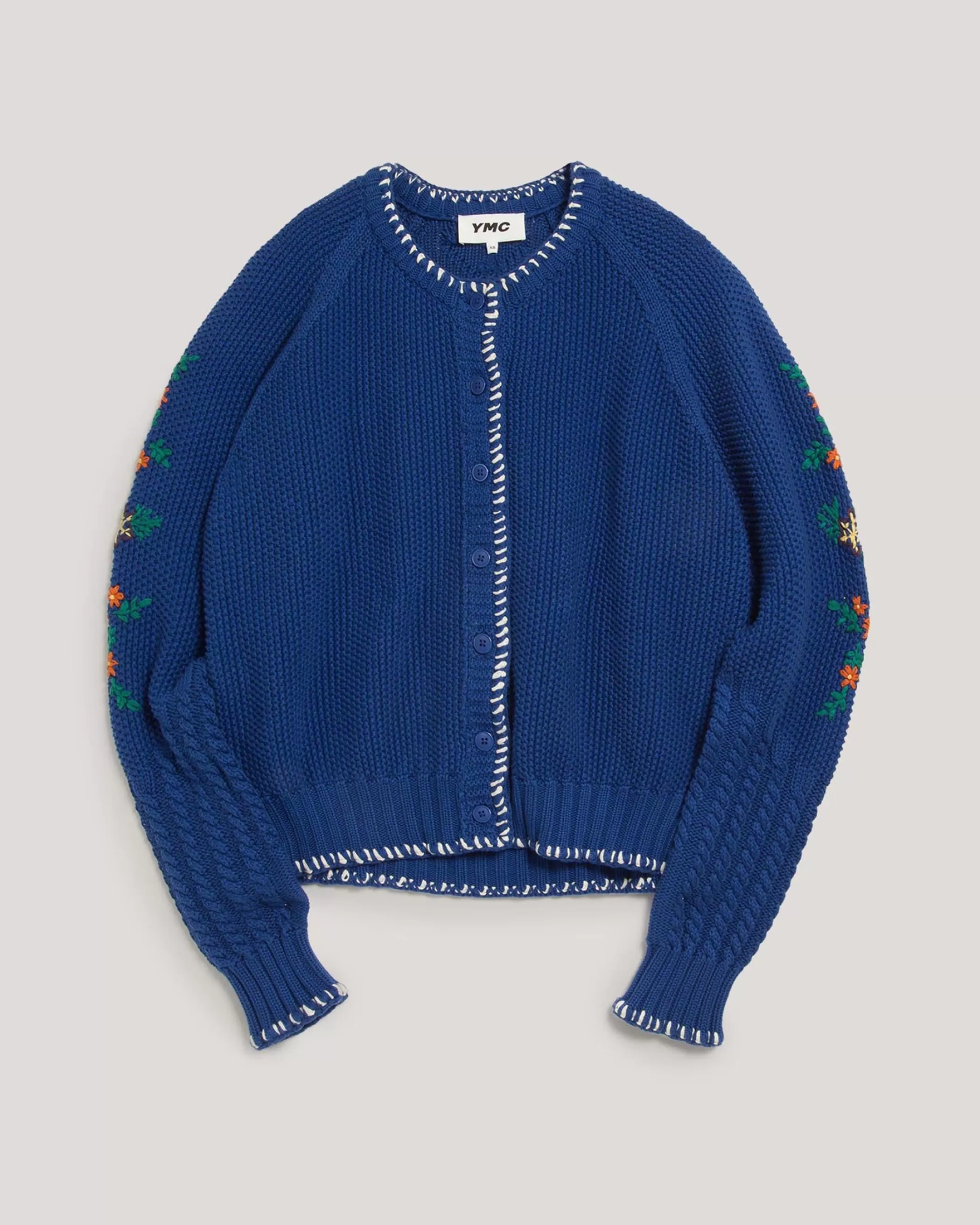 YMC Knitwear<Lotus Cardigan Blue