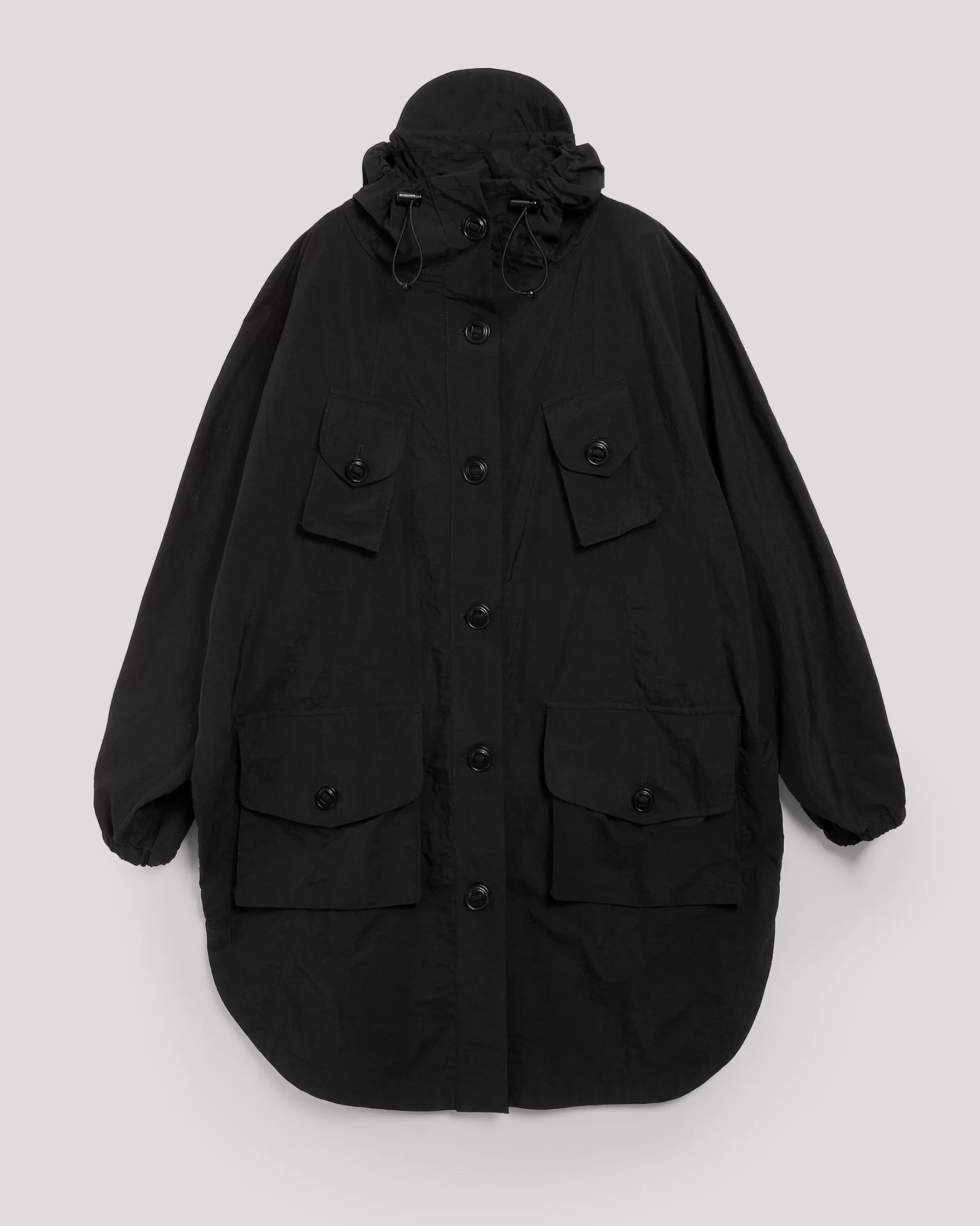 YMC Outerwear<Pala Poncho Hooded Coat Black