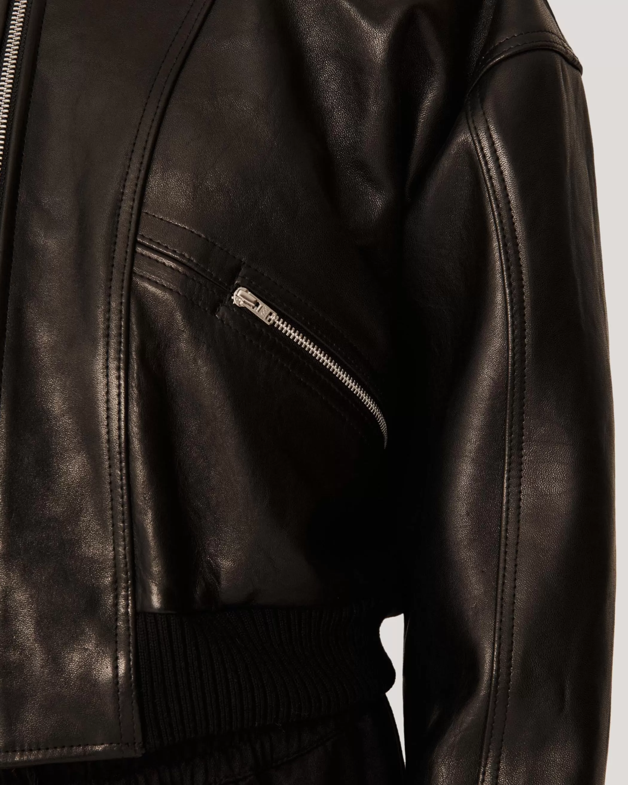 YMC Outerwear<Tenor Leather Jacket Black