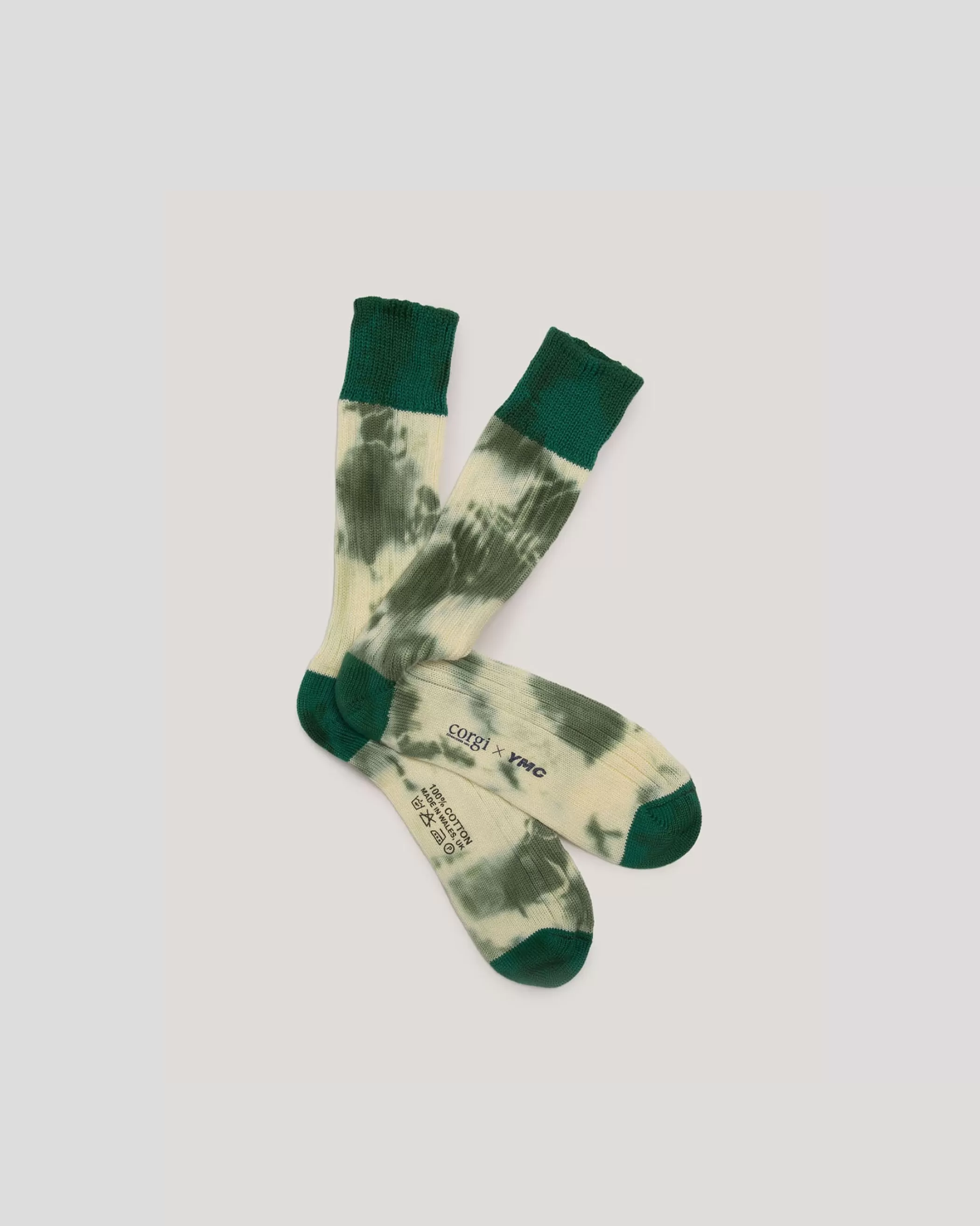 YMC Socks<Tie Dye Sock Green